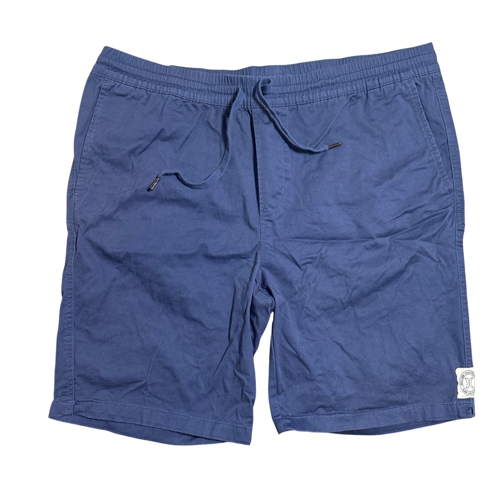 Hurley Shorts Mens Large Blue Elastic Waist Drawstring Casual Cotton Blend